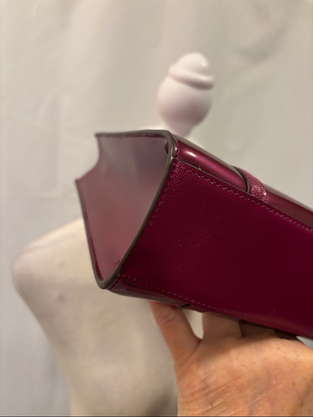 Kate Spade New York Kenzie Small Tote Dark Raspberry Patent Leather - Picture 11 of 16